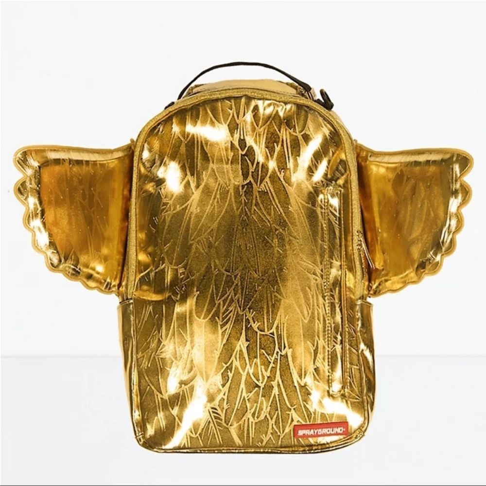 NW/OT Sprayground All Gold Wing Backpack unisex one size fits all Deadstock.